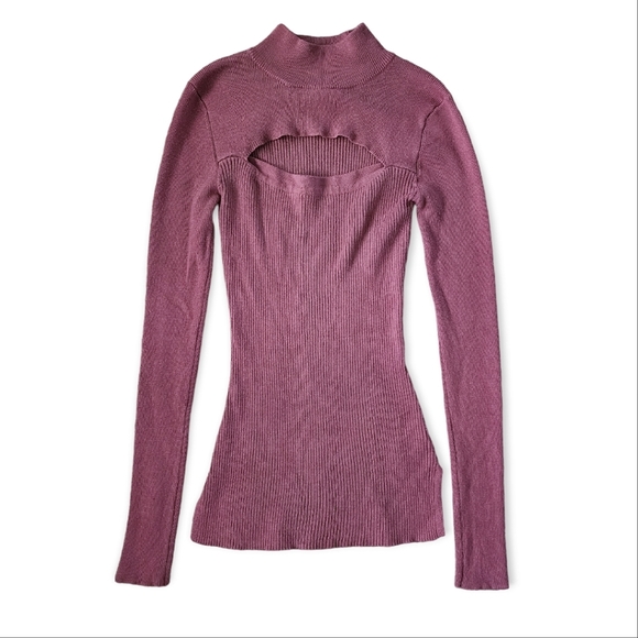 Derek Heart Sweaters - Derek Heart Size M Mauve Pink Turtle neck Ribbed Cut sweater top slim fit